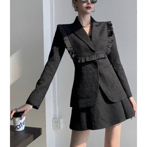 2021 spring chandal mujer Two Piece Set Women Blazers Skirt Suits chandal mujer ensemble femme jogging femme ropa mujer