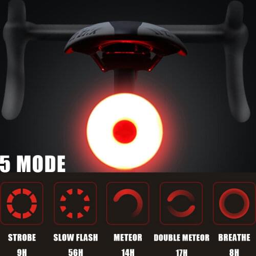 WasaFire Mini Bicycle Tail Light Bike Rear Light Taillight USB Rechargeable Flashlight Safety Warning Lights Cycling Accessories