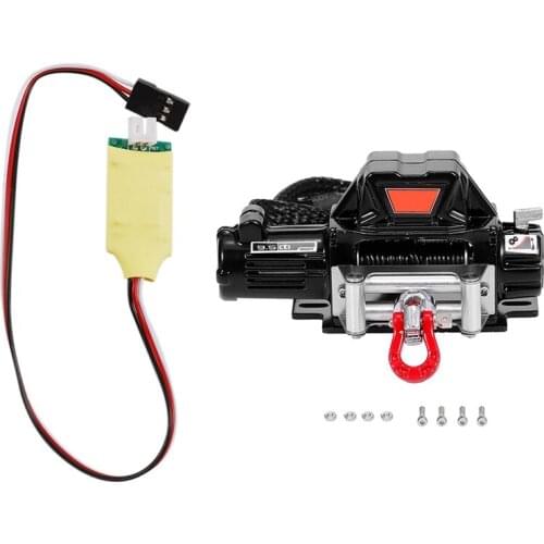 Winch 3 Ways Remote Controller Receiver Cable with RC Car Metal Steel Wire Automatic Simulated Winch