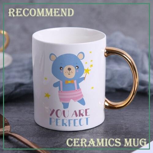 Personality Color cartoon bear Mug 400ml teacup coffee ceramic mugs office cup office Drinkware couple cup gift KTDW-012