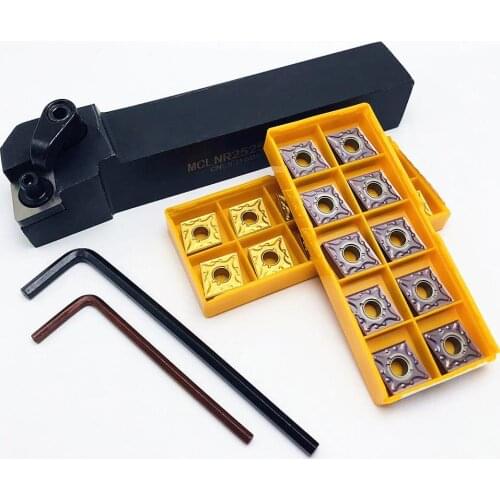 MCLNR2525M12 MCLNR2020K12 MCLNR1616H12CNC lathe tool holder + 10PCS carbide blade CNMG120408 CNMG120404 lathe parts tool MCLNR