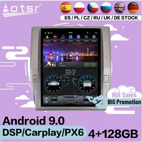 4+128G Tesla Screen Multimedia Stereo Android 9.0 Player For Toyota Tundra 2014 2015 2016 2017 GPS Navigation Receiver Head Unit