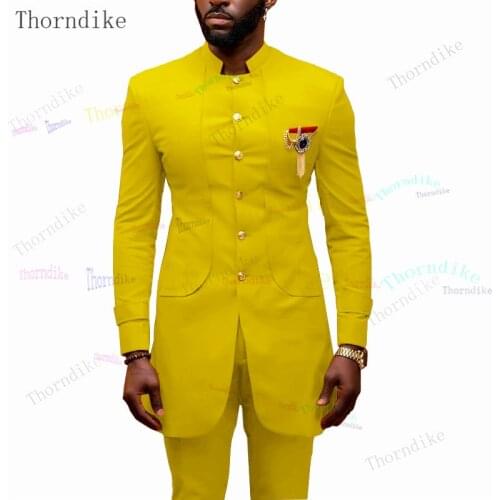 Thorndike 2021 Fashion Mens Latest Coat Pant Designs Casual Business 2 Pcs Mens Suits Blazers Trousers T1114