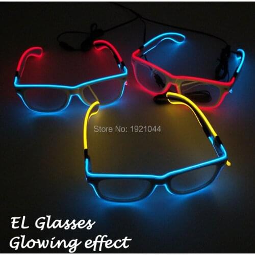 New High grade Blinking Glasses EL Wire Glasses +3V Sound activated Driver EL Glasses Gift Event Party Supplies