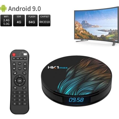 New Android 9.0 4GB RAM 64GB 2.4G/5G Wifi Quad Core RK3318 Mini Smart TV Box BT Set Top Box Netflix Media Player Voice Control
