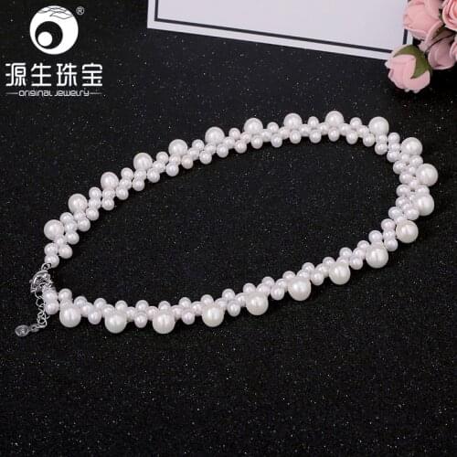 [YS] Purely Manual Party Necklace Jewelry Withe Natural Pearl Necklace