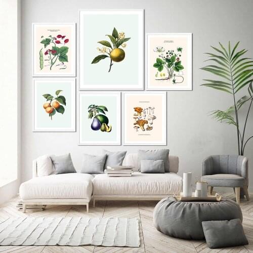Wild Strawberry Runner Apricot Orange Edible Mushrooms Posters And Prints Wall Art Canvas Painting Wall Pictures Kitchen Decor