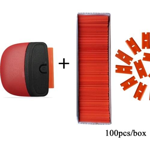 Film Glue Squeegee Scraper 100pcs Spare PP Blades Automotive Film Pasting Glue Removing Car Cleaning Tool Snow Shovel E37 E14