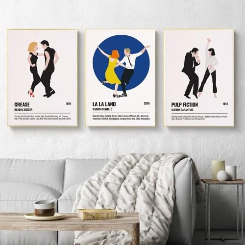 Modern Pulp Fiction Art Posters Nordic Classic Movie Posters Abstract Minimalist Canvas Painting Dancing Wall Art Pictures Decor