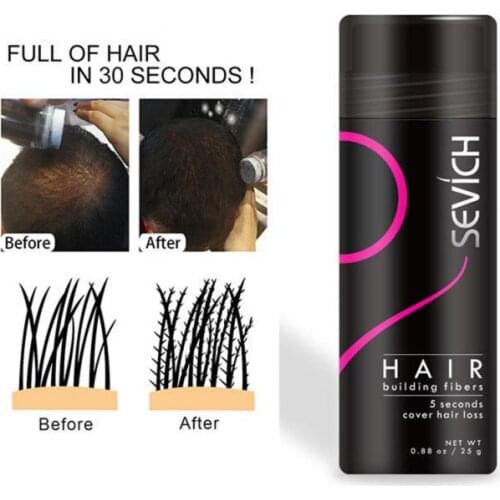 25g hair building fibers powder hair loss products bald extension thicken hair spray jar keratin