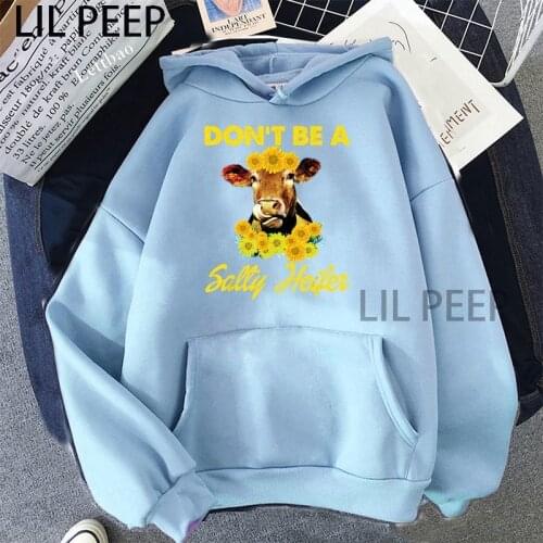 Don't Be A Salty Heifer Sunflower Cow Sweatshirt Women Harajuku High Quality Hip Hop Korean Fashion Women Sweatshirt Autumn