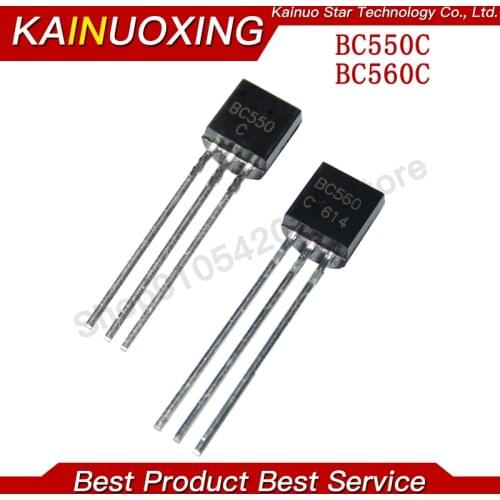 100PCS BC550C + BC560C each 25pcs BC550 BC560 TO92 Transistor DIP-3 45V 0.1A TO-92 New Original