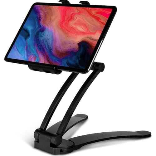 Univerola Aluminum Tablet Stand Cell Phone Stand Folding 360° Swivel Desk Mount Holder for Ipad Iphone 11 Kitchen Bedside Office