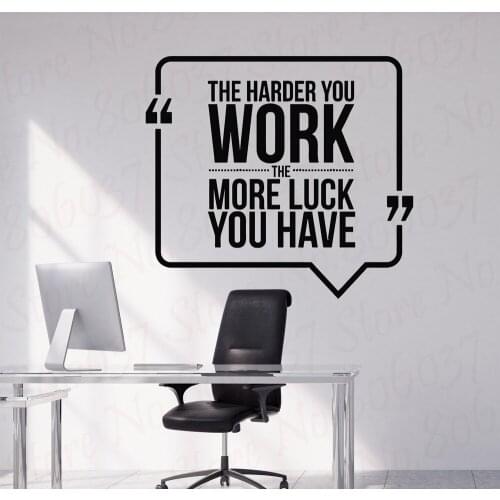 Vinyl Wall Decal Motivational Quote Hard Work Office Decorating Team work Job Work Art Vinyl Decoration WL821