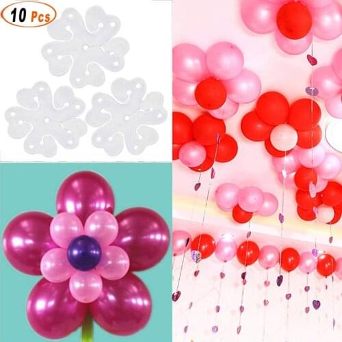 10pcs Balloon Holder Portable Flower Shape Balloon Clips for Wedding Event Birthday Party Decorations Supplies