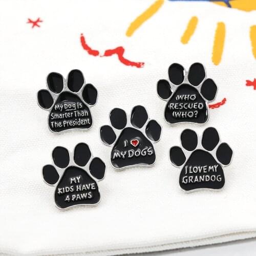 Dog Claw Footprint Brooch Alloy Enamel Pin For Women Denim Jackets Lapel Pins Hat Badges Kid Jewelry Accessories brooches