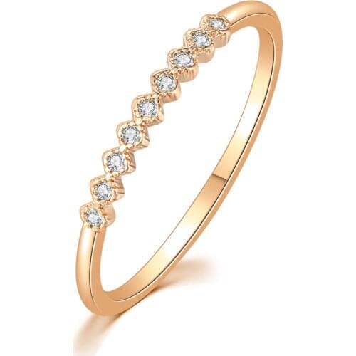 Rings For Women Delicate Thin Dainty Ring Cubic Zirconia Jewellry Party Engagement Gift For Girls Fashion Jewelry R157