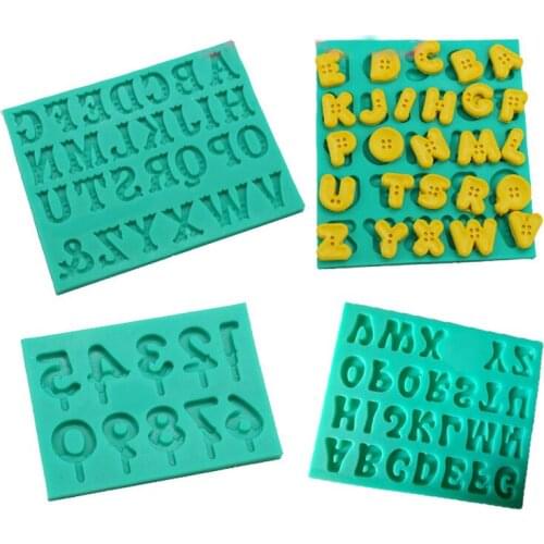 1pcs patisserie reposteria Number Letter Button Silicone Mold Pastry Shop Fondant Cake Decoration Tools Cupcake Cooking Baking