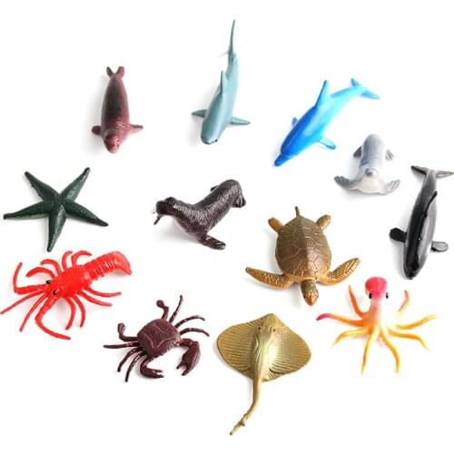 12pcs Simulation Marine Animal Model Toy Simulation Marine Animal Ocean Sea Animals Figures