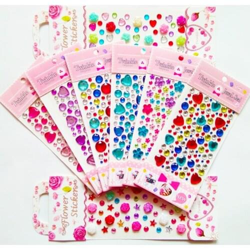 1pcs Gem sticker acrylic crystal sticker childrens diamond sticker diy sticker gift Children Gem Stickers diamond Sticker