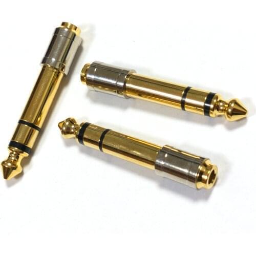 2pcs copper 6.35mm plug to 3.5mm 1/8"Female Jack Stereo Headphone Audio Adapter TRS 6.35mm to 3.5mm adapter