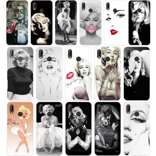 229H Marilyn Monroe With a Cat and friend Lovely Soft Silicone Tpu Cover Case for huawei p 20 lite pro y6 2017 mate 10 lite