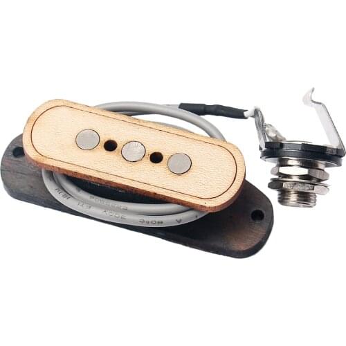 3-string Cigar Box Guitar Pickup 6.35mm Input Jack Maple Wood Guitar Pickup