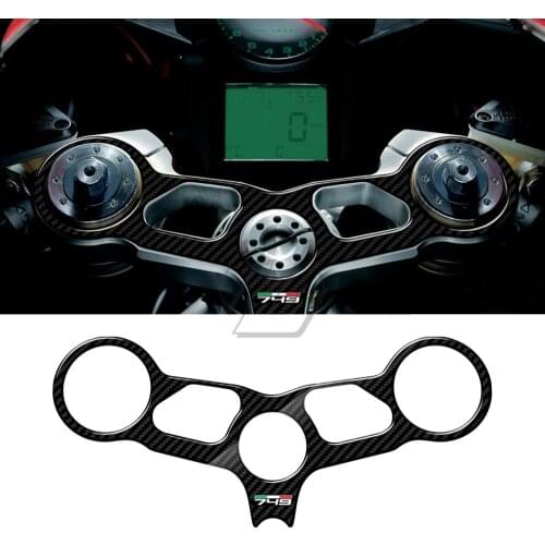 3D Carbon-look Upper Triple Yoke Protector Tank Pad Case For Ducati 749 Models