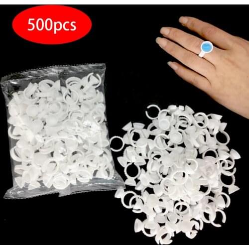 500pcs Disposable Microblading Pigment Glue Rings Tattoo Ink Holder S/M/L Eyebrow Makeup Accessories Eyelash Extension Glue Cups