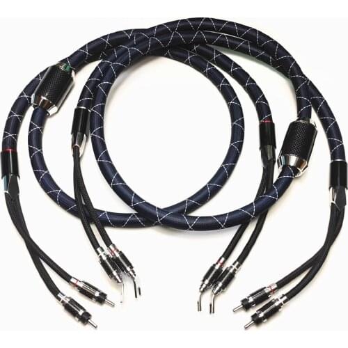 Audiophile Top-of-the-line HiFi Audio NanoFlux Speaker Cable with Carbon Fibre Banana or Spade Plug