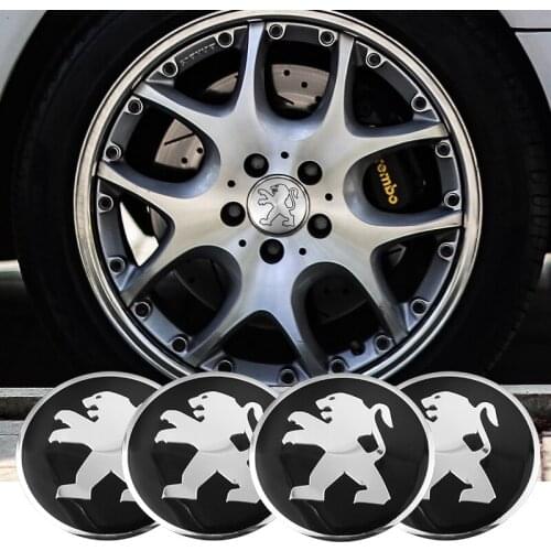 4Pcs 56mm Car Emblem Auto Wheel Center Hub Caps Decal Accessories For Peugeot 206 307 308 207 3008 208 407 508 2008 301 406 408