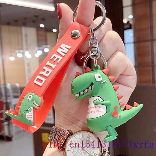 PVC Dinosaur Doll Keychain Men Women Cartoon Decorations Keybuckle Anime Cute Key chain Bag Pendant Gift Fashion Keyring Kawaii