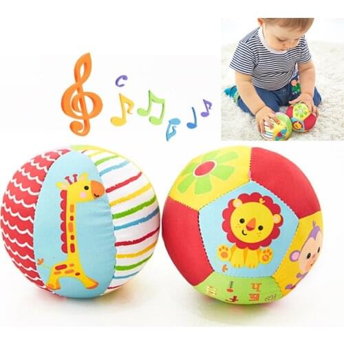 Baby Toys 0-12 Months Animal Ball Soft Plush Toys With Sound Rattle Body Building Ball Newborn Educational Toys
