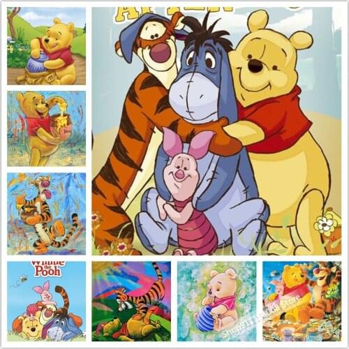 Disney Paint With Diamond Embroidery Winnie the Pooh Diamond Painting Full Square Round Picture Of Rhinestone Wall Home Decor