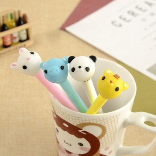 40PCS Creative Stationery Cute Cartoon Animal Gel Pens Black Core Learning Stationery Office Accessories