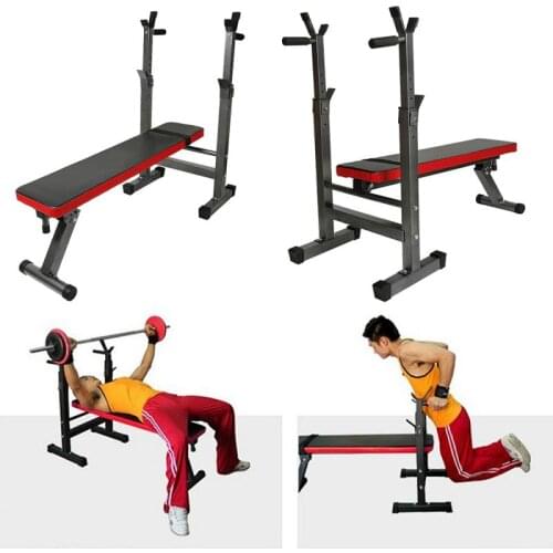 Home Bench Press Multifunctional Fitness Equipment Barbell Shelf Bracket Indoor Simple Parallel Bar Squat Rack Weightlifting Bed