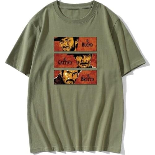 Pure Cotton Quality The Good The Bad And Ugly Graphic T Shirt For Male Il buono brutto cattivo Tee Shirt Swag Unique Tshirt