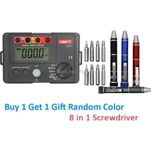UNI-T UT521 LCD Digital Earth Ground Resistance Voltage Meter Tester 0-200V 0-2000 ohm