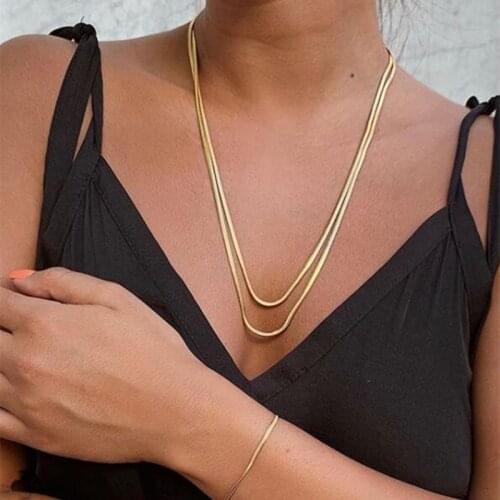 Mavis Hare Stainless Steel Sleek Double Layer Necklace 120CM Long size Sleek Collection Necklace as Mothers Day Gift