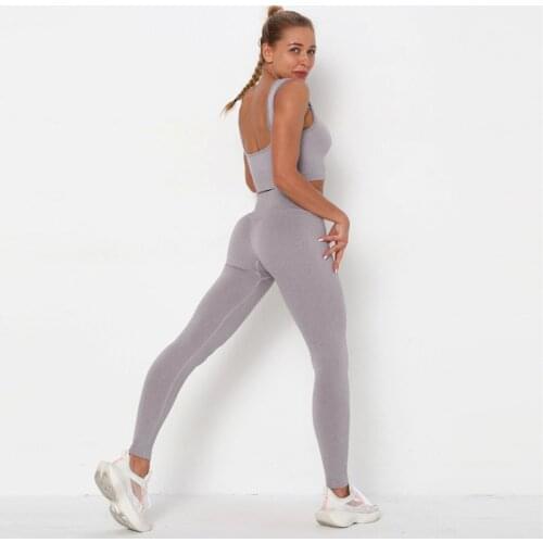Women Summer Suits 2 Piece Sports Sets Bra Leggings Jogging Gym Set Clothes Seamless Workout Sexy Outfits Fitness Sports Suit