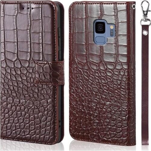 Magnetic clasp crocodile lines for Samsung Galaxy S9 Flip Leather Wallet Case for Samsung Galaxy S9 flip wallet Case