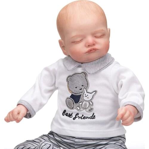 49CM Reborn Baby Doll Sleeping Rosalie Flexible Hand-Drawing Hair Lifelike Reborn Baby with Rooted Eyelash Drop Shipping