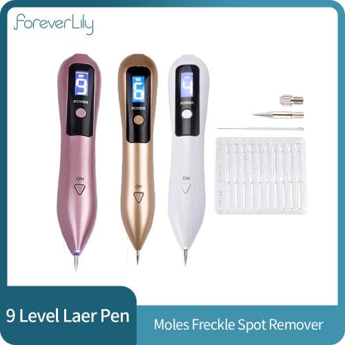 9 Level Laser Plasma Pen Mole Freckle Removal Dark Spot Remover LCD Skin Care Point Pen Skin Wart Tag Tattoo Cleaner