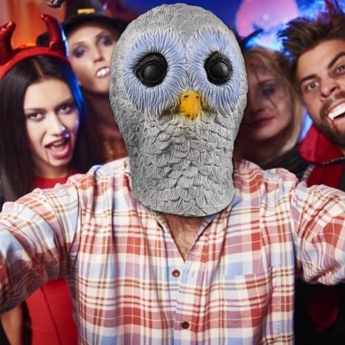 Cosplay Mask Halloween Owl Mask Cute Cartoon Head Set Dress Up Party Owl Latex Mask anonymous mask mask for face women