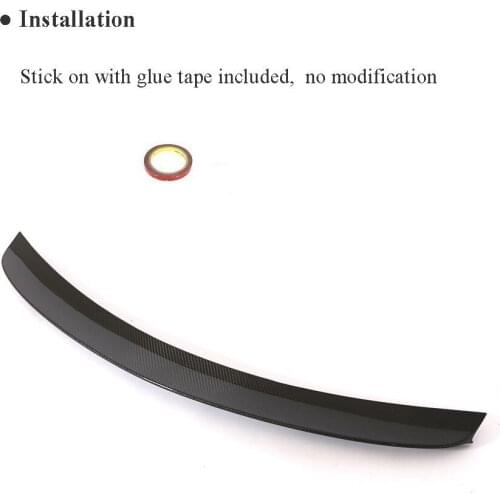 Model 3 Carbon Fiber Car Rear Trunk Spoiler Wing Boot Lip for Tesla Model 3 Sedan 4-Door 2016 2017 2018