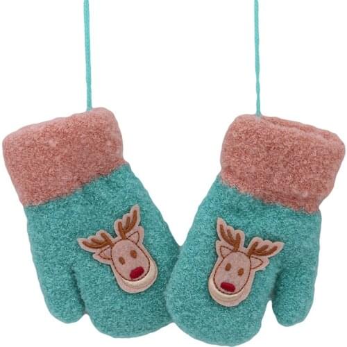 Fashion Children Clothing Cotton Flock Spring Autumn Winter Gloves Toddler Kids Cute Thicken Christmas Deer Girls Boys New