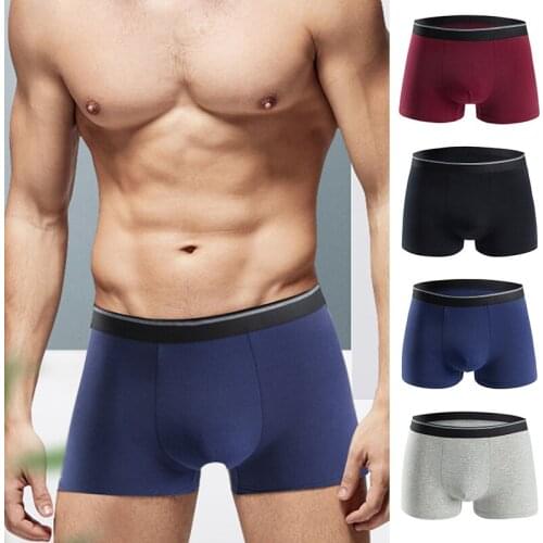 Mens Panties Male Cotton Blend Underwear Boxers Breathable Man Boxer Solid Underpants Fashion European Comfortable Boxer Shorts