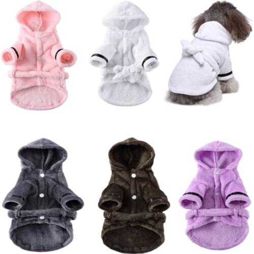 Soft Quick Drying Pet Pajama Thickened Luxury Soft Cotton Hooded Bathrobe Super Absorbent Dog Bath Towel Pet Nightwear