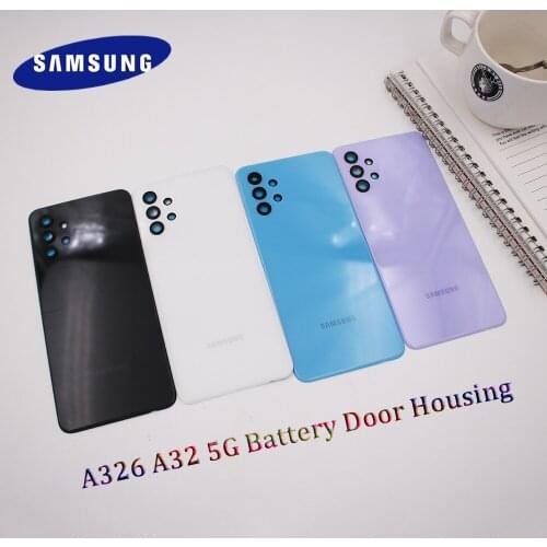 Original Samsung A32 Housing Cover Battery Protective Back Cover For Galaxy A32 A326 5G Rear Door Replacement + Camera Glass Len