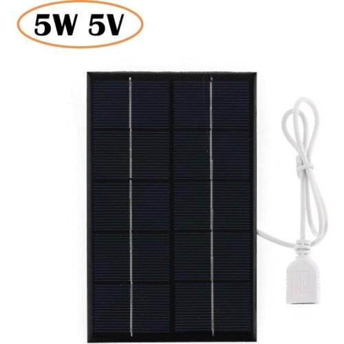 1PCS USB Solar Panel 5W 5V Portable Outdoor Fast Charger Polysilicon Solar Charger Board Travel Climbing Tablet Solar Generator